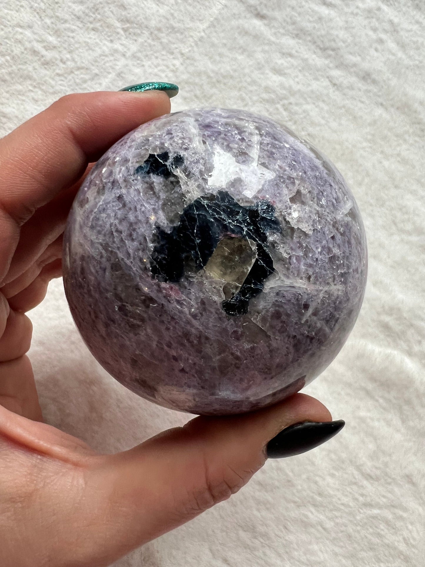 Seltene Unicorn Kugeln mit Indigolith (blauem Turmalin)