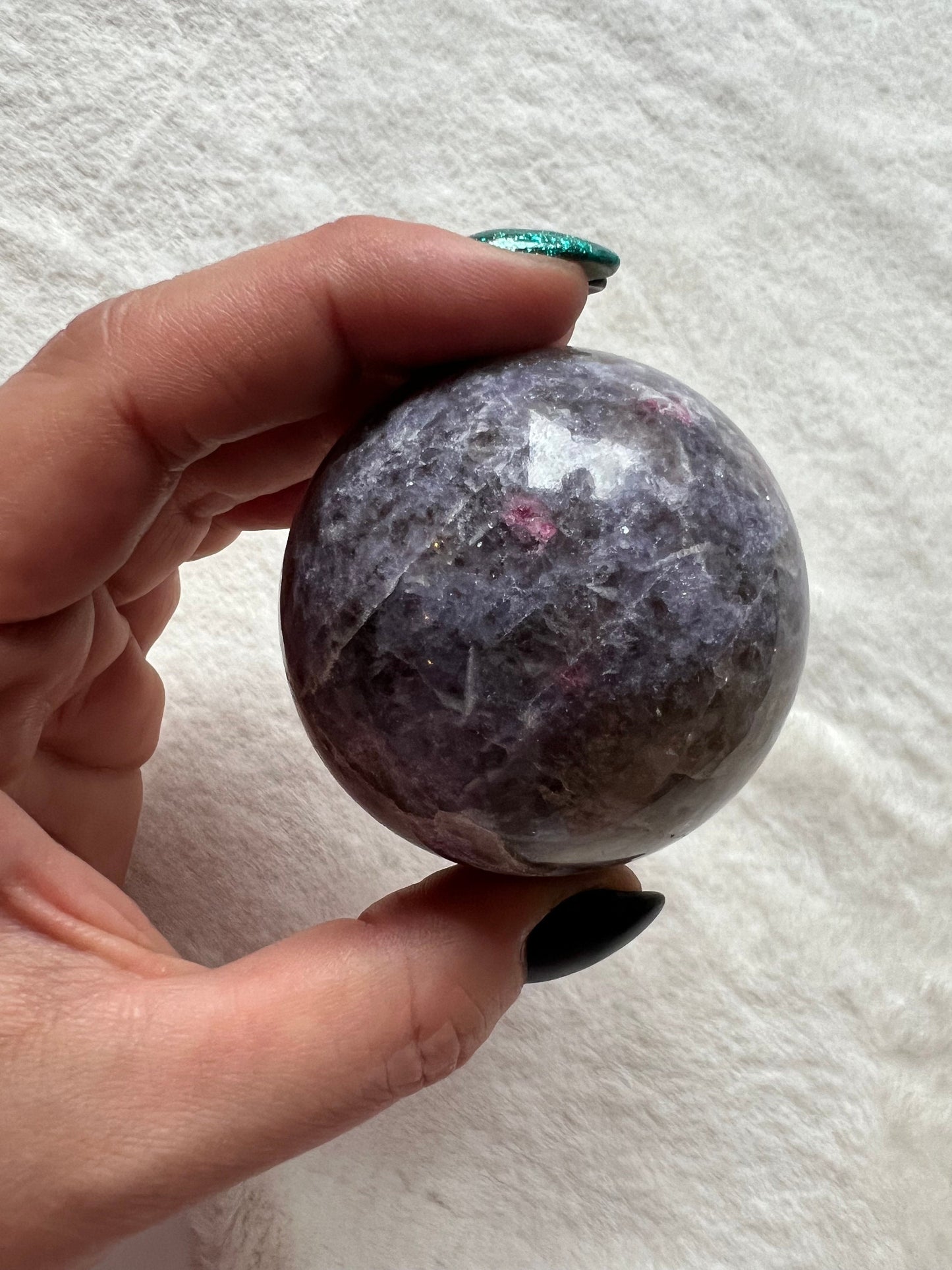 Seltene Unicorn Kugeln mit Indigolith (blauem Turmalin)