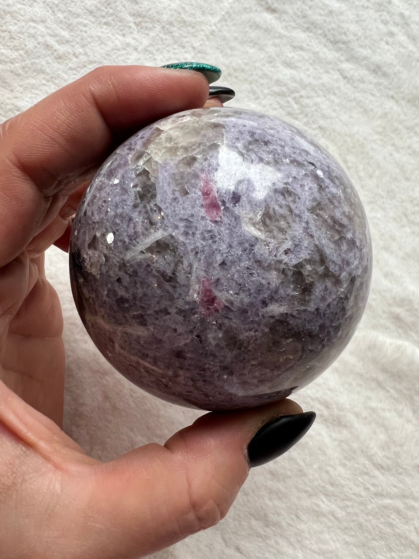 Seltene Unicorn Kugeln mit Indigolith (blauem Turmalin)