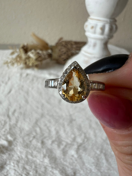 Citrin Tropfen Ring
