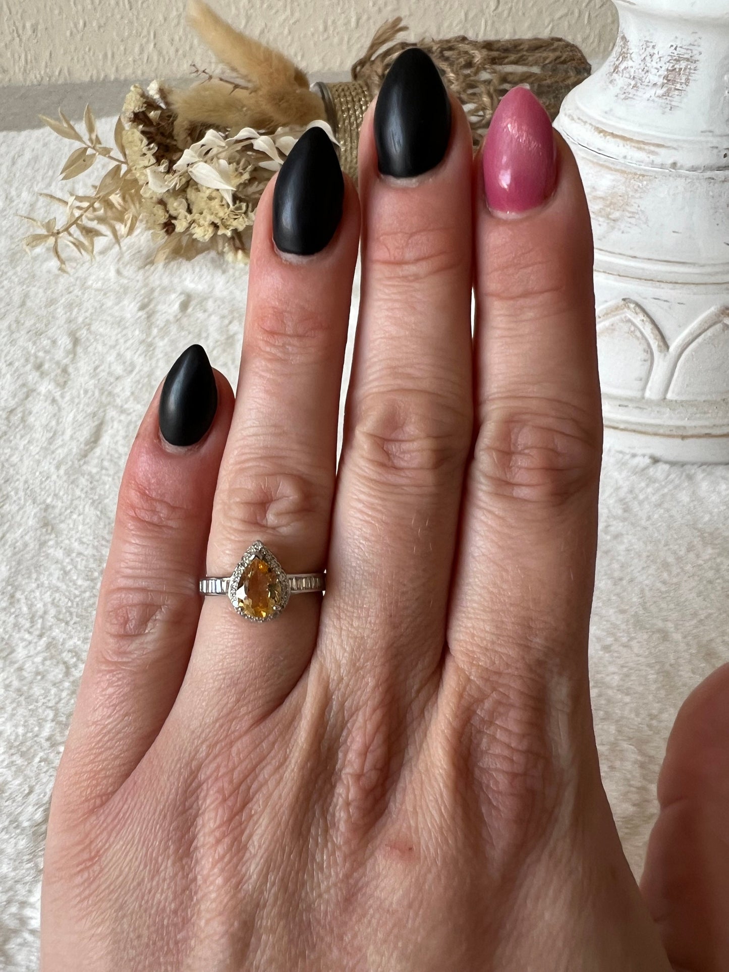 Citrin Tropfen Ring