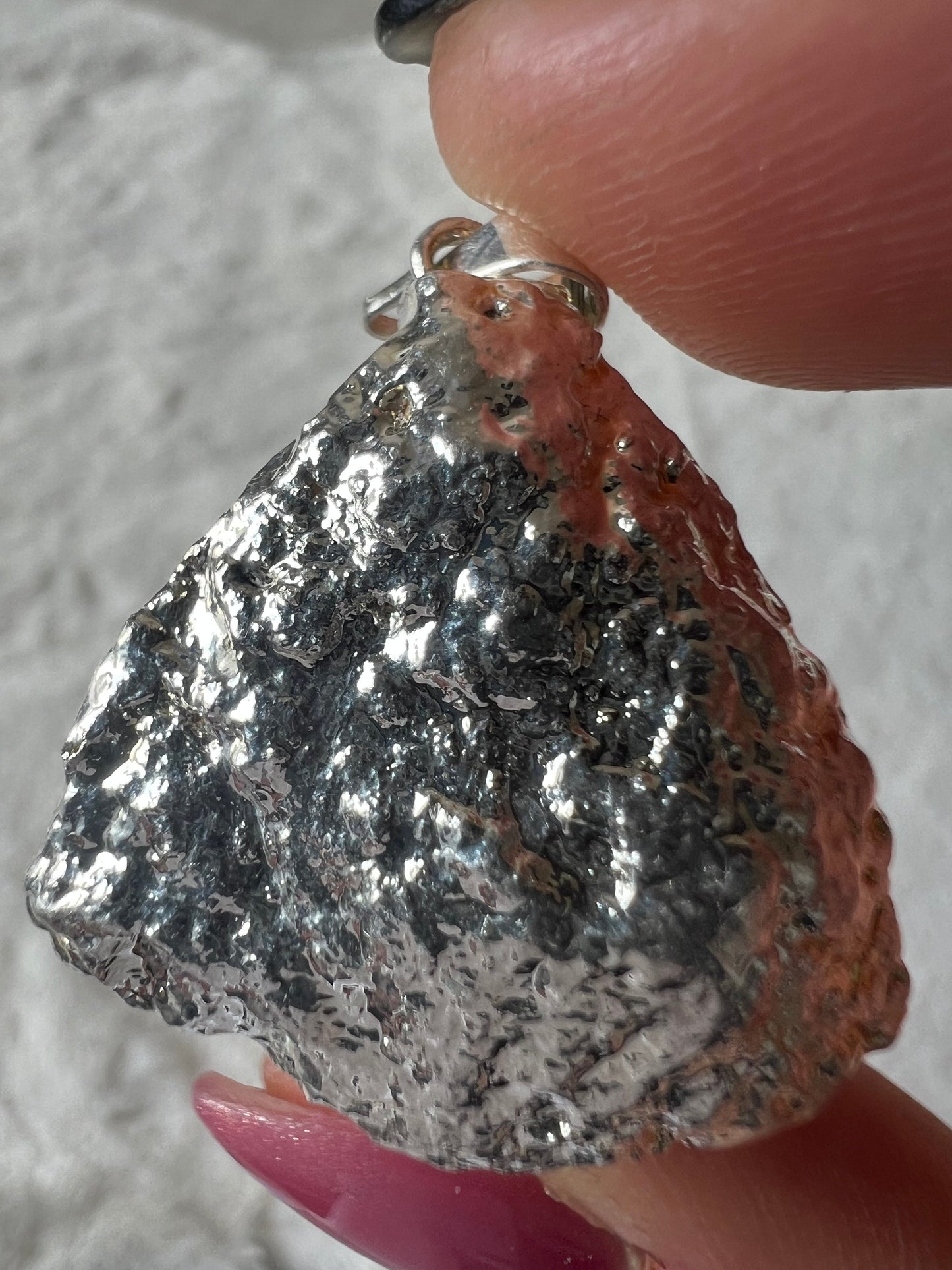 Pink Amethyst Anhänger silberfarben galvanisiert