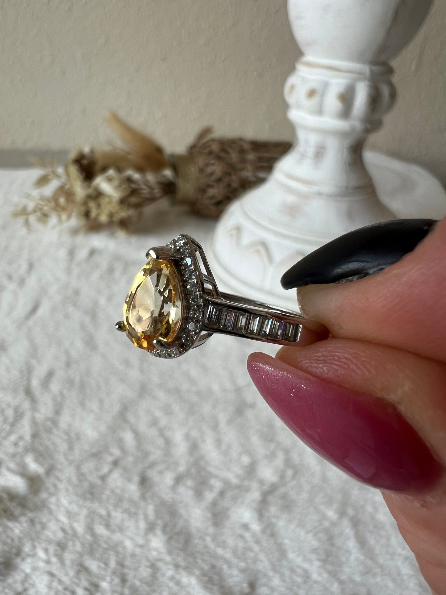 Citrin Tropfen Ring