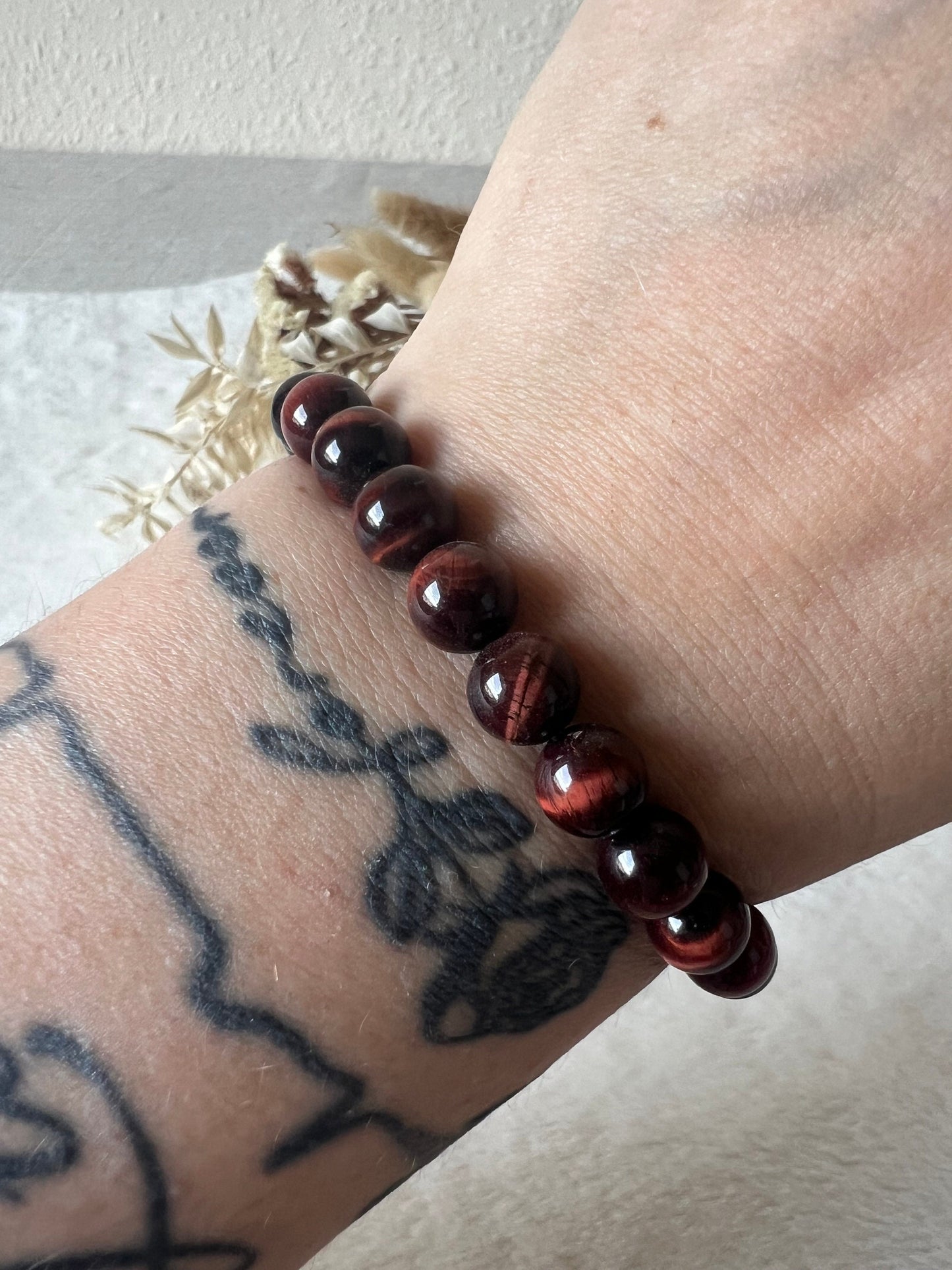 Tigerauge rot Perlenarmband 8mm
