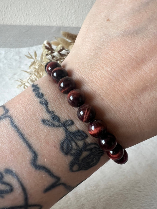 Tigerauge rot Perlenarmband 8mm