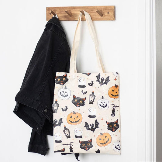 Spooky Cat and Pumpkin Beutel