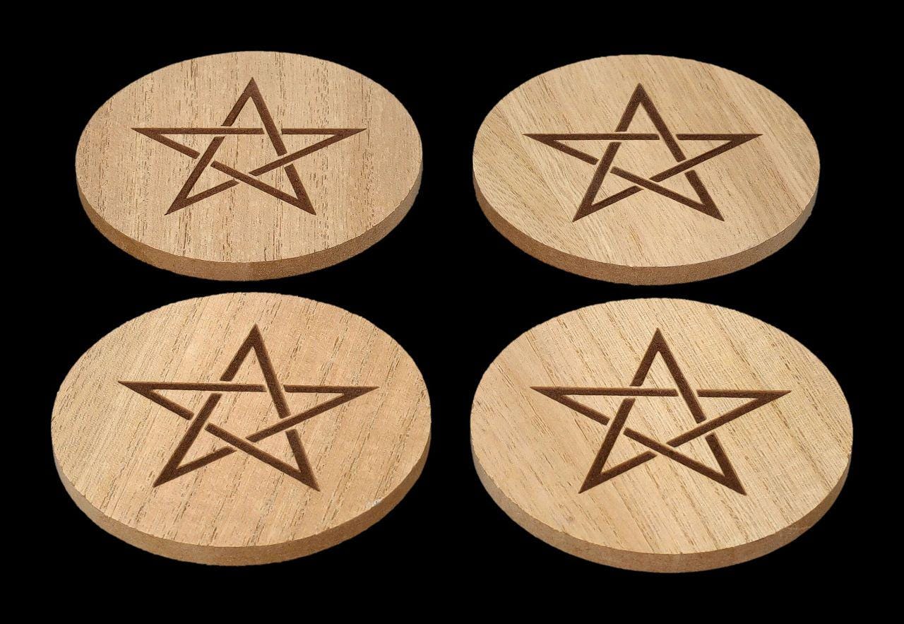 Pentagramm Untersetzer Holz