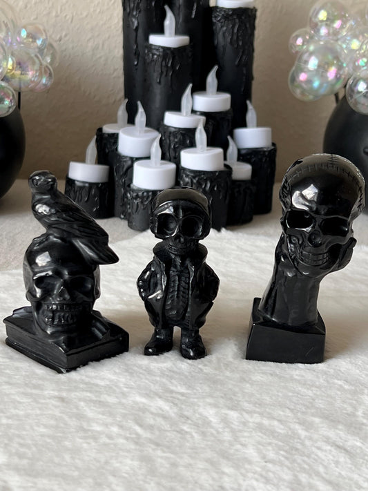 Obsidian Schädel Halloween Carvings