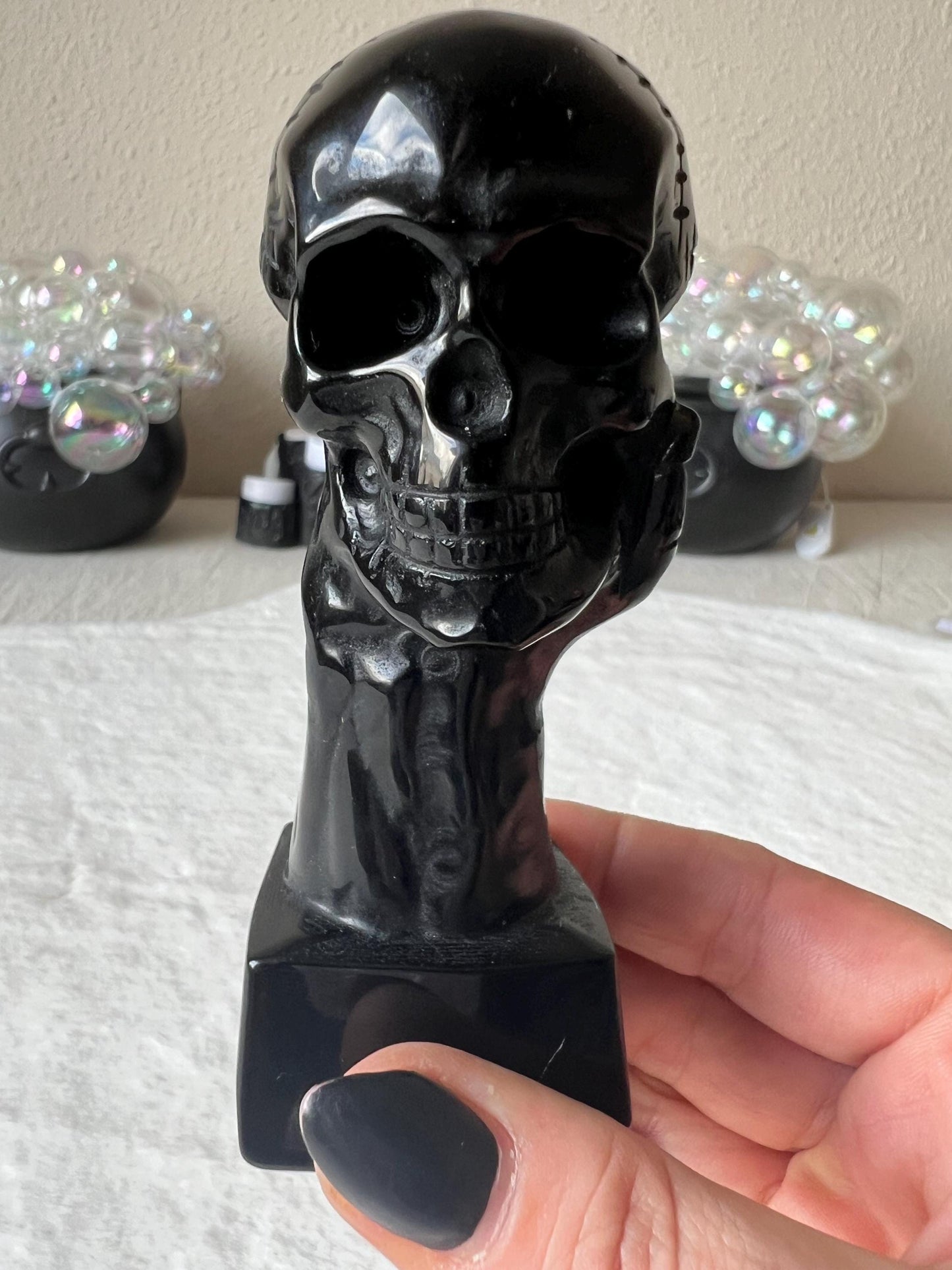 Obsidian Schädel Halloween Carvings