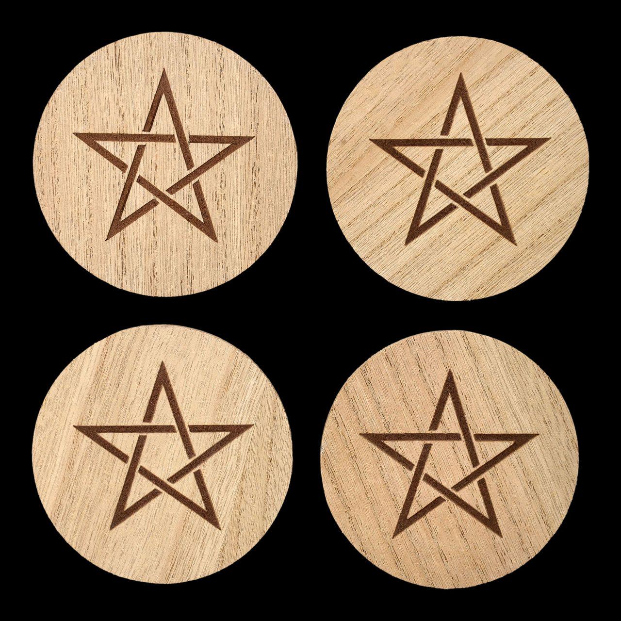 Pentagramm Untersetzer Holz