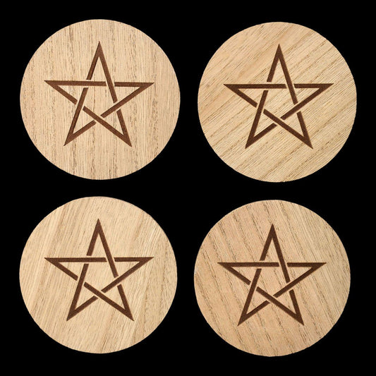 Pentagramm Untersetzer Holz