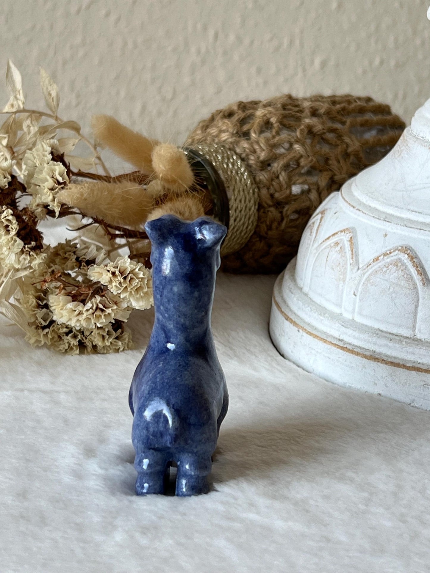 Giraffen Carving aus blauen Aventurin