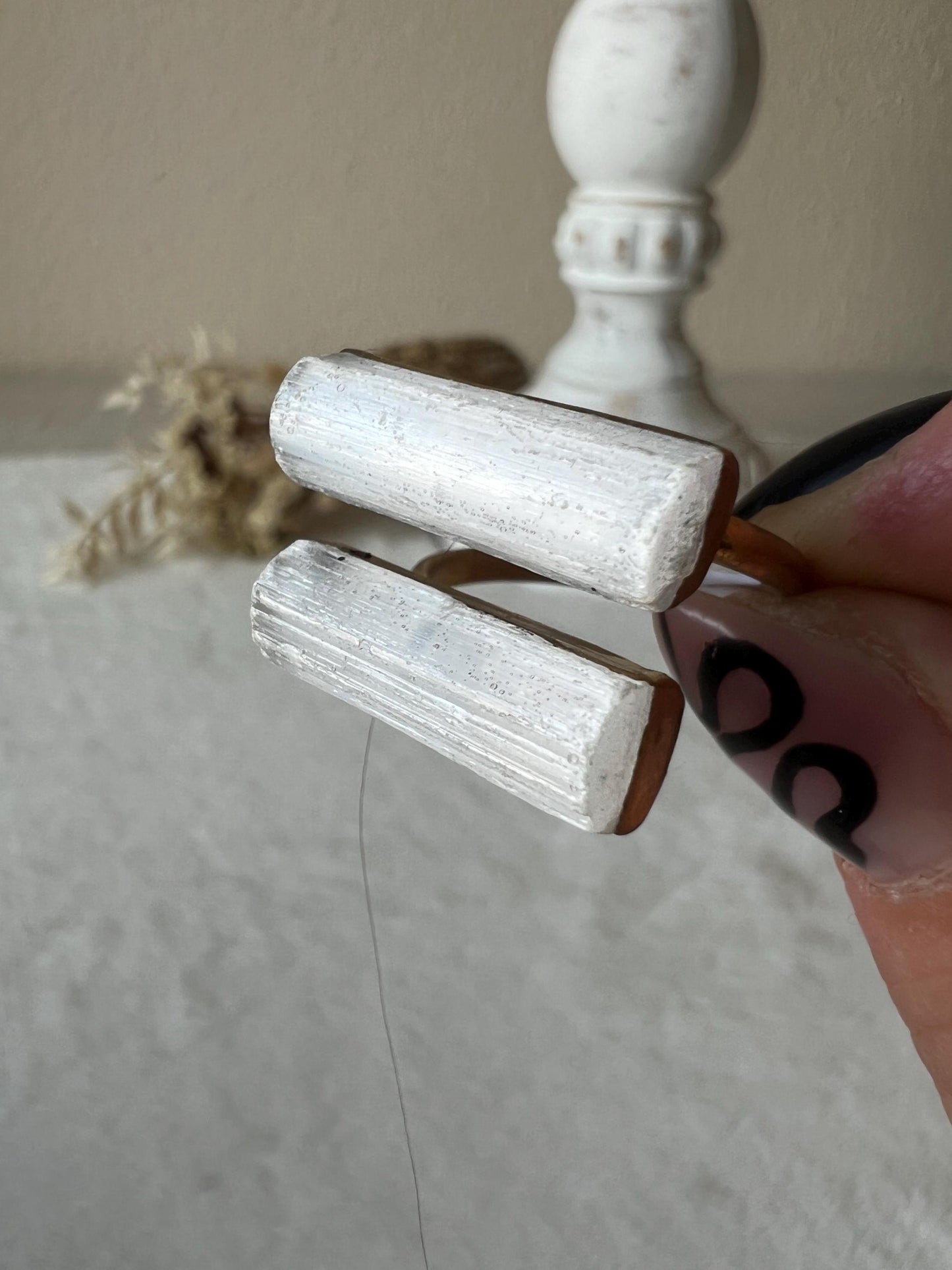 Selenit Ring goldfarben galvanisiert