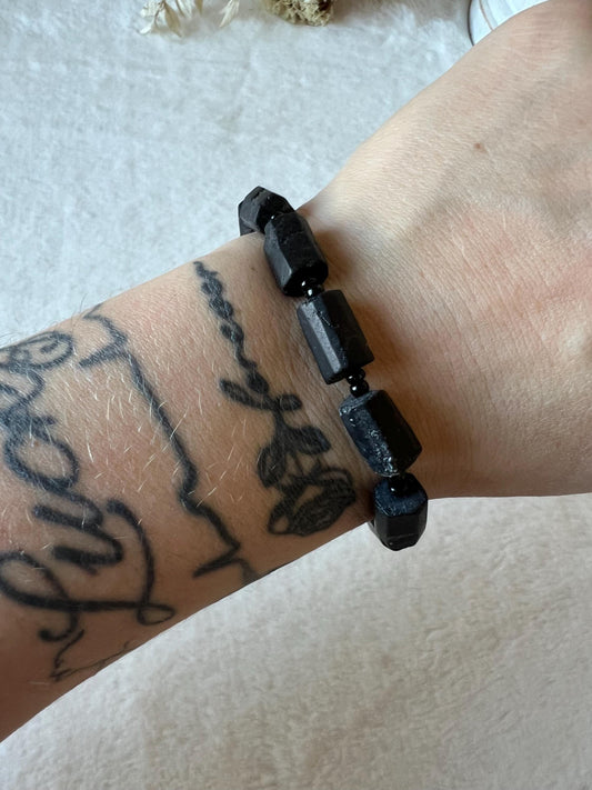 Turmalin Rohstein Armband klein bis extra groß