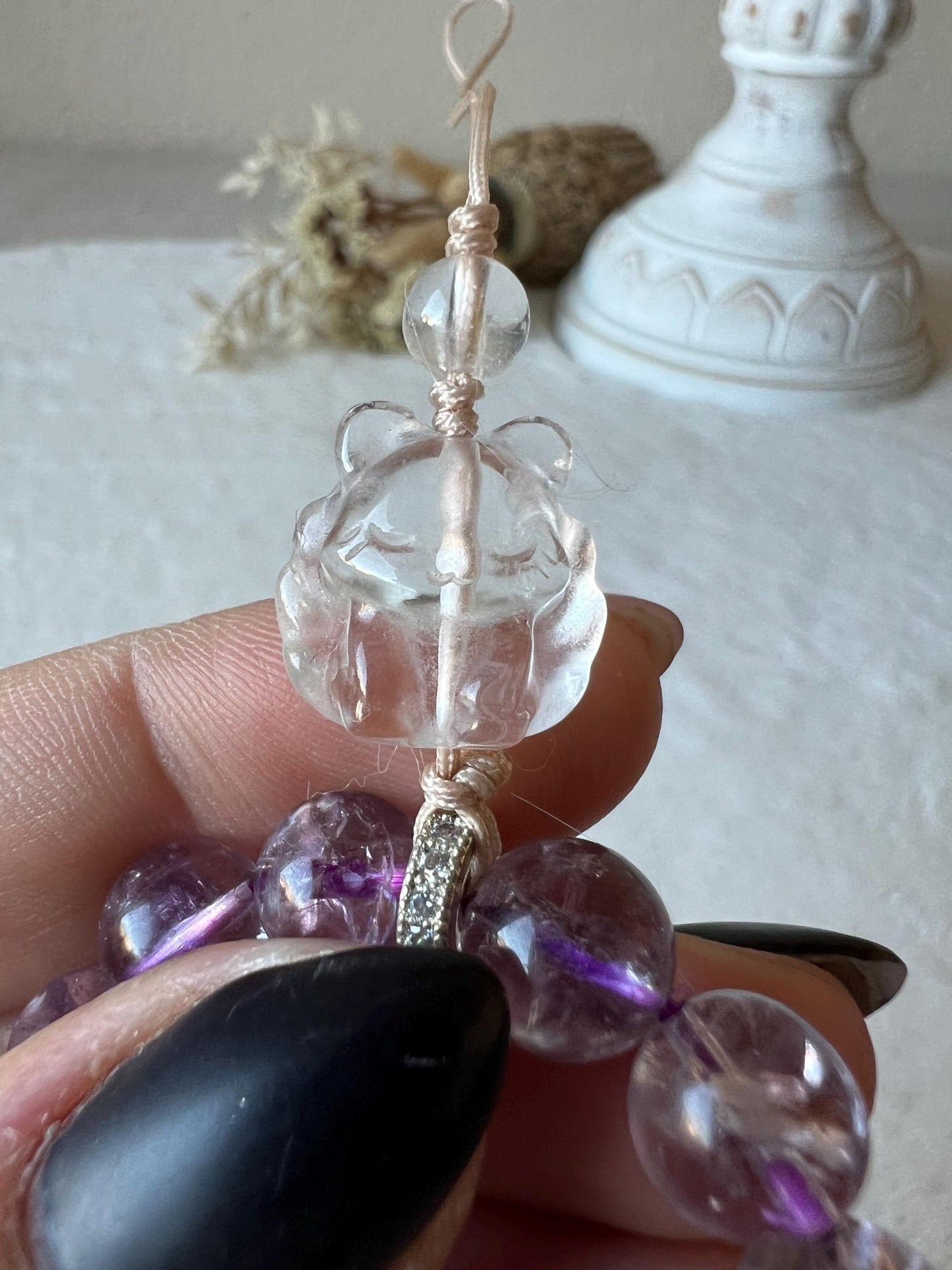 Ninetail Fox Amethyst Anhänger / Rückspiegel / Handy 10mm