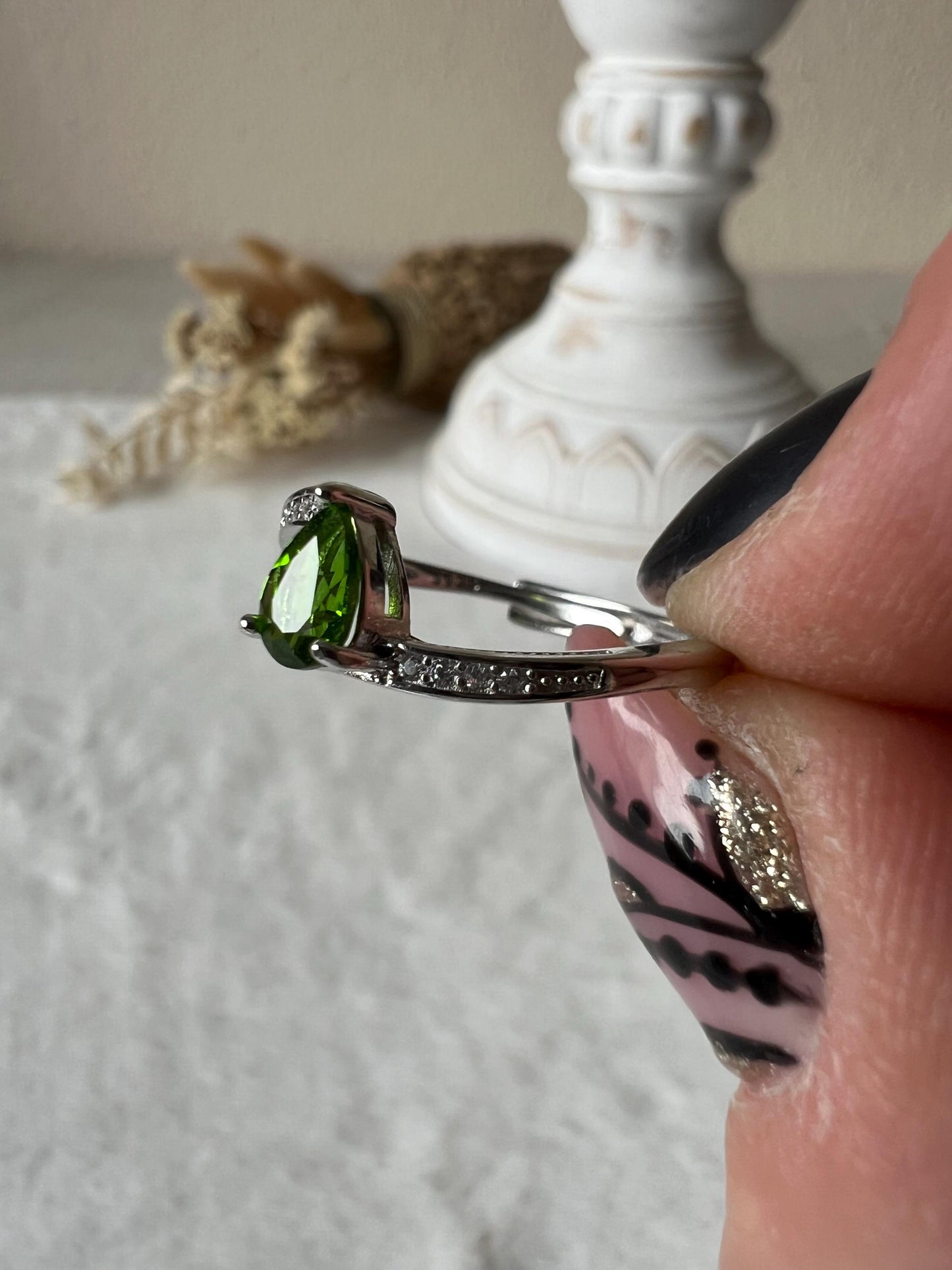 Diopsid Ring 925 Silber