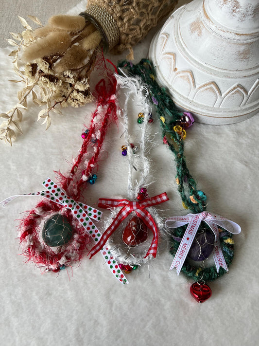 Weihnachtsanhänger | Ornament | Aventurin | Amethyst | roter Jaspis | Baumanhänger | Deko