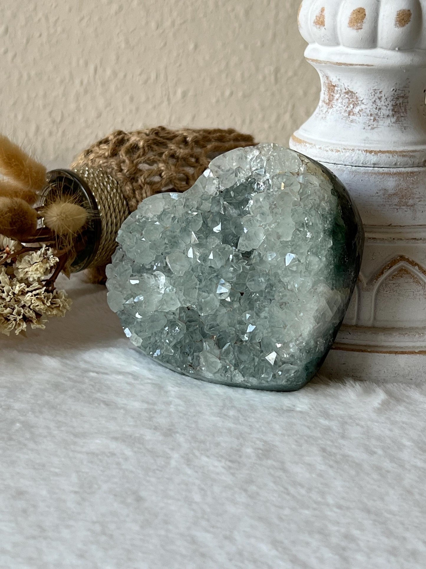 Regenbogen Amethyst Herzen grün groß