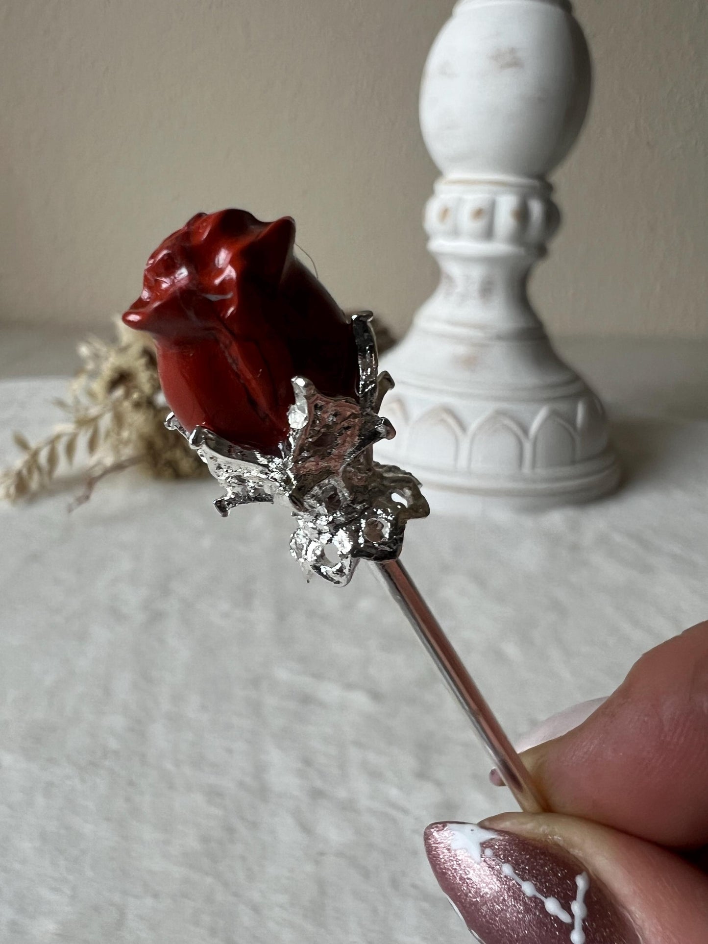 Rote Jaspis Rosen Gold und Silber