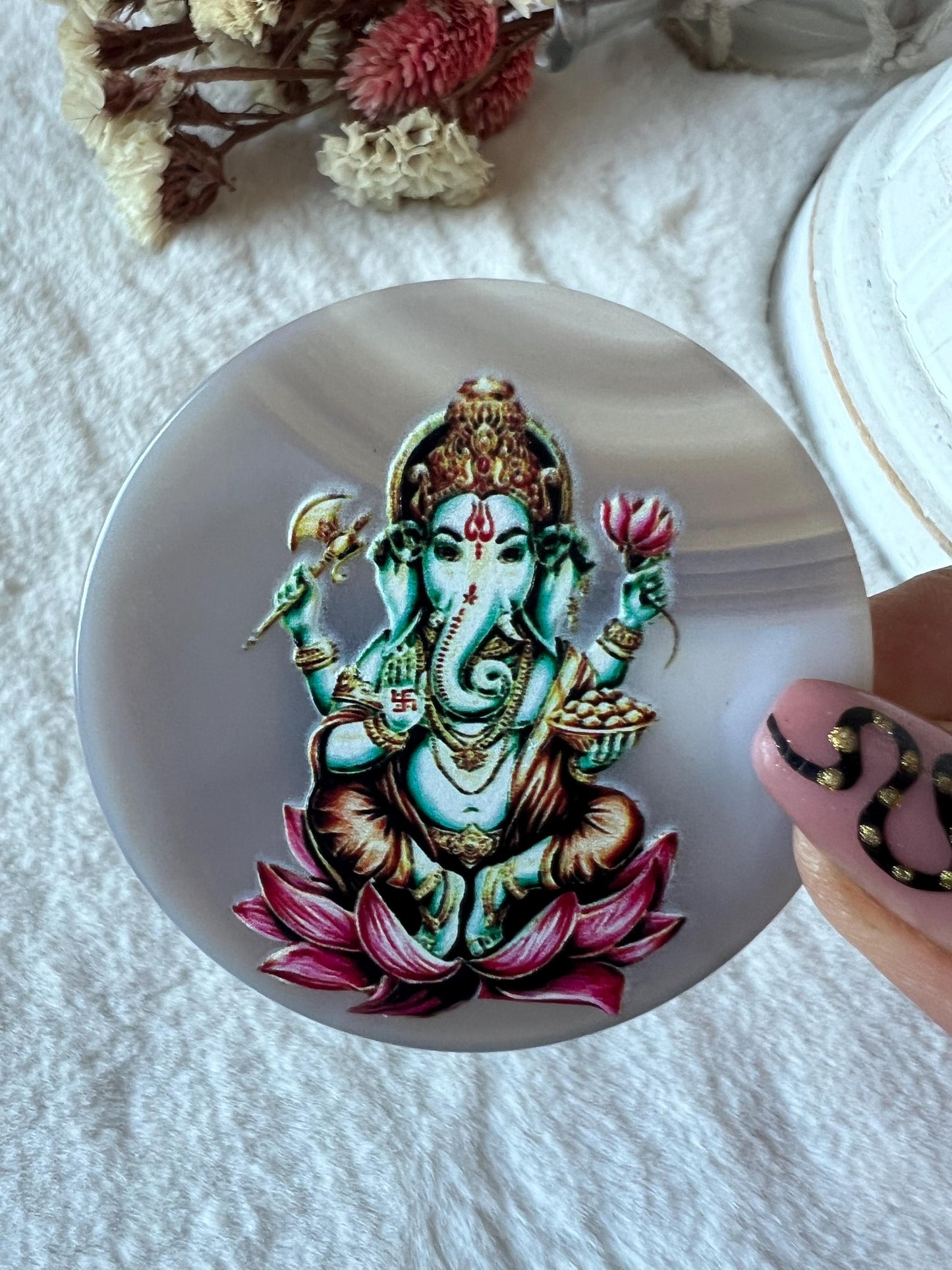 Achatscheibe mit Ganesha