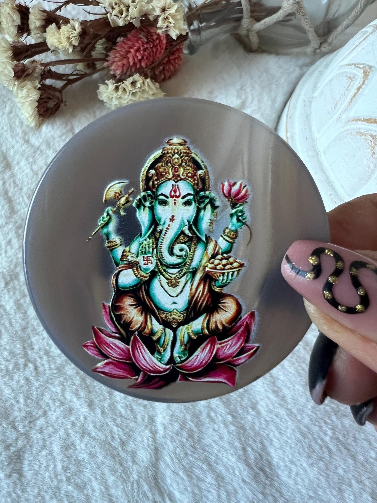 Achatscheibe mit Ganesha
