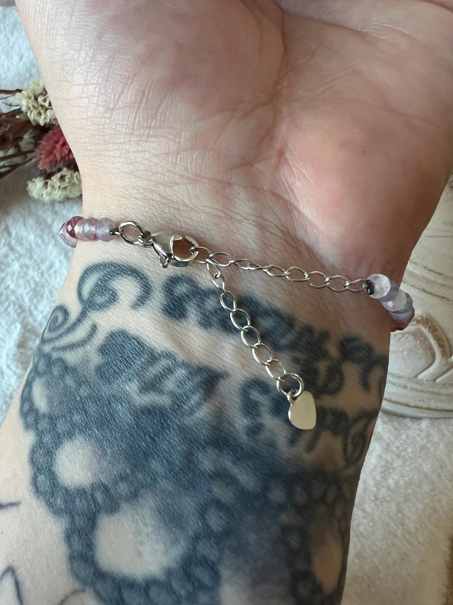 Unicorn Stone Armband größenverstellbar silberfarben