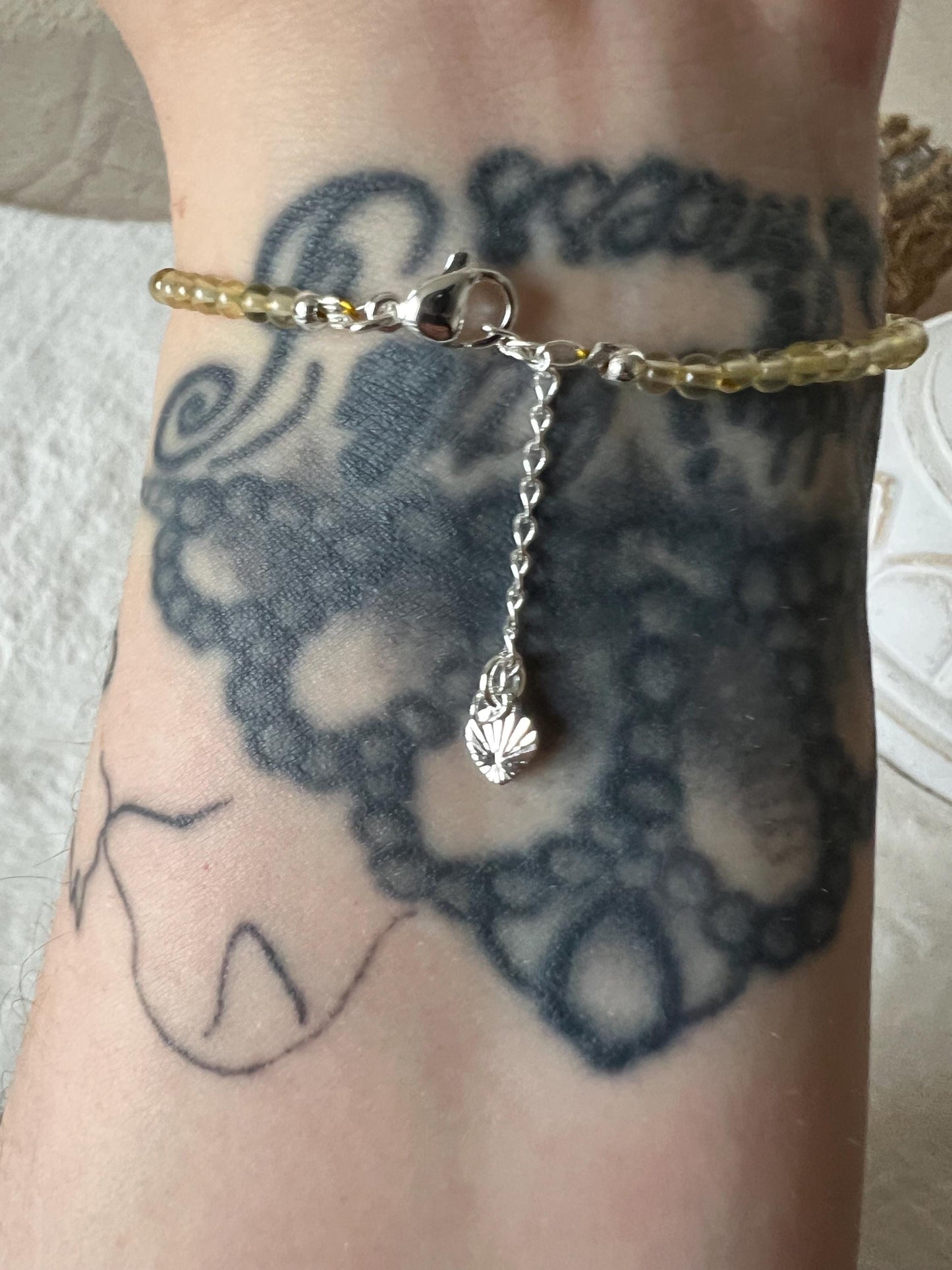 Citrin Armband silberfarben grössenverstellbar