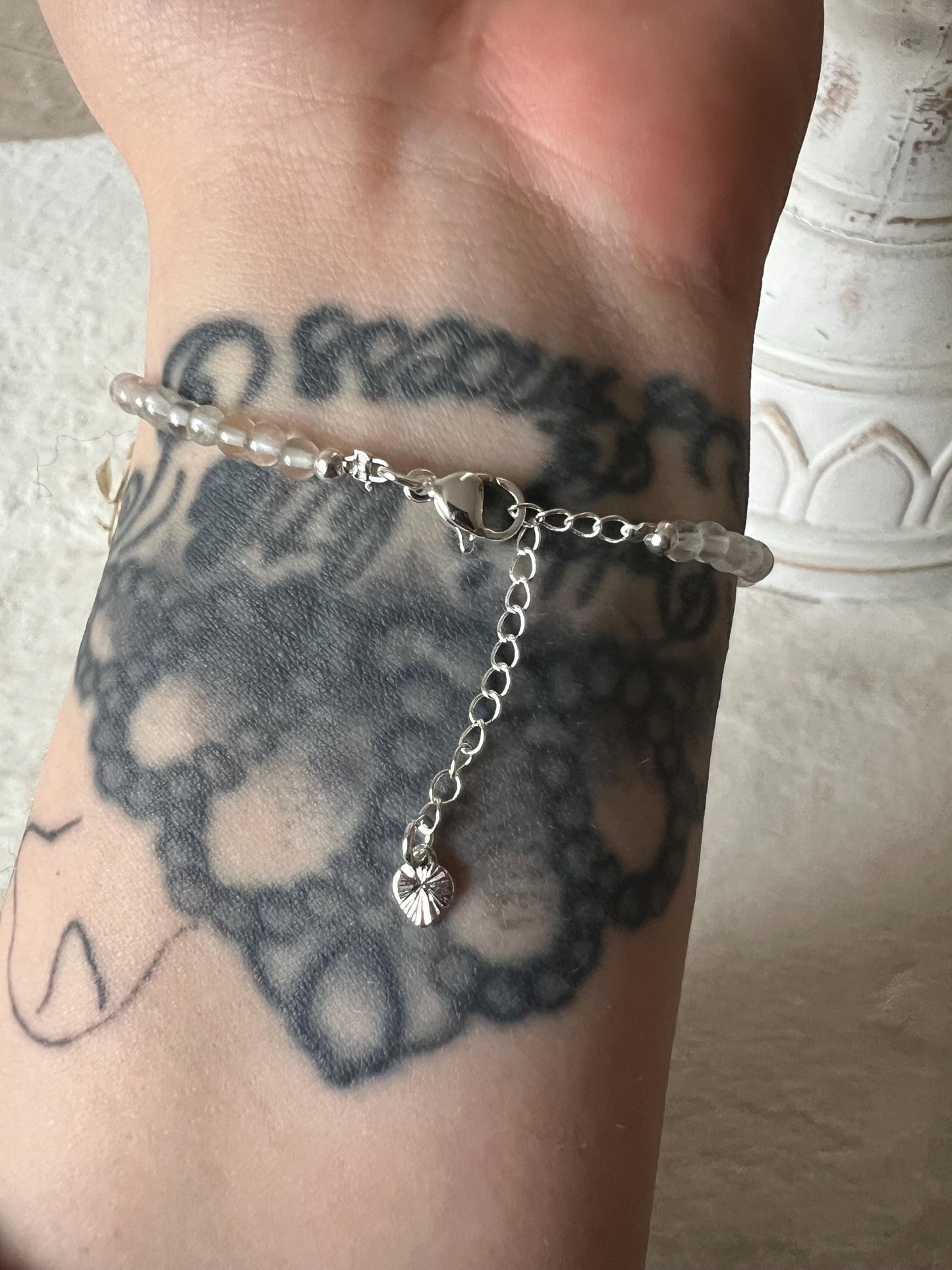Bergkristall Armband silberfarben grössenverstellbar