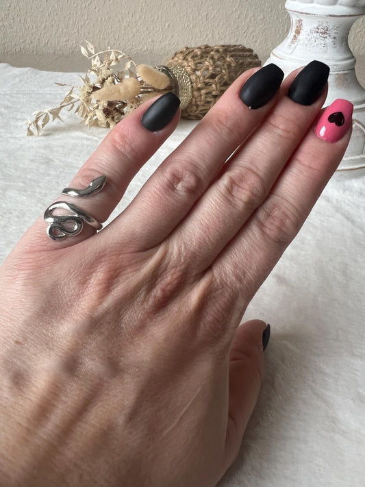 Schlangenring Silber Edelstahl für schlanke Finger