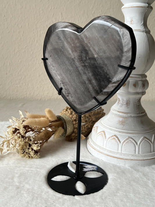 Silberschein Obsidian Herz XL