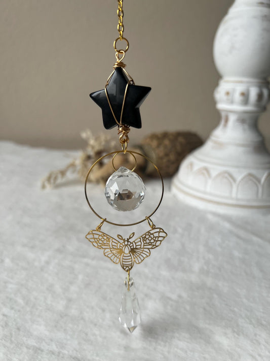 Suncatcher Obsidian,Aventurin,Amethyst,Rosenquarz,roter Jaspis und Opalit