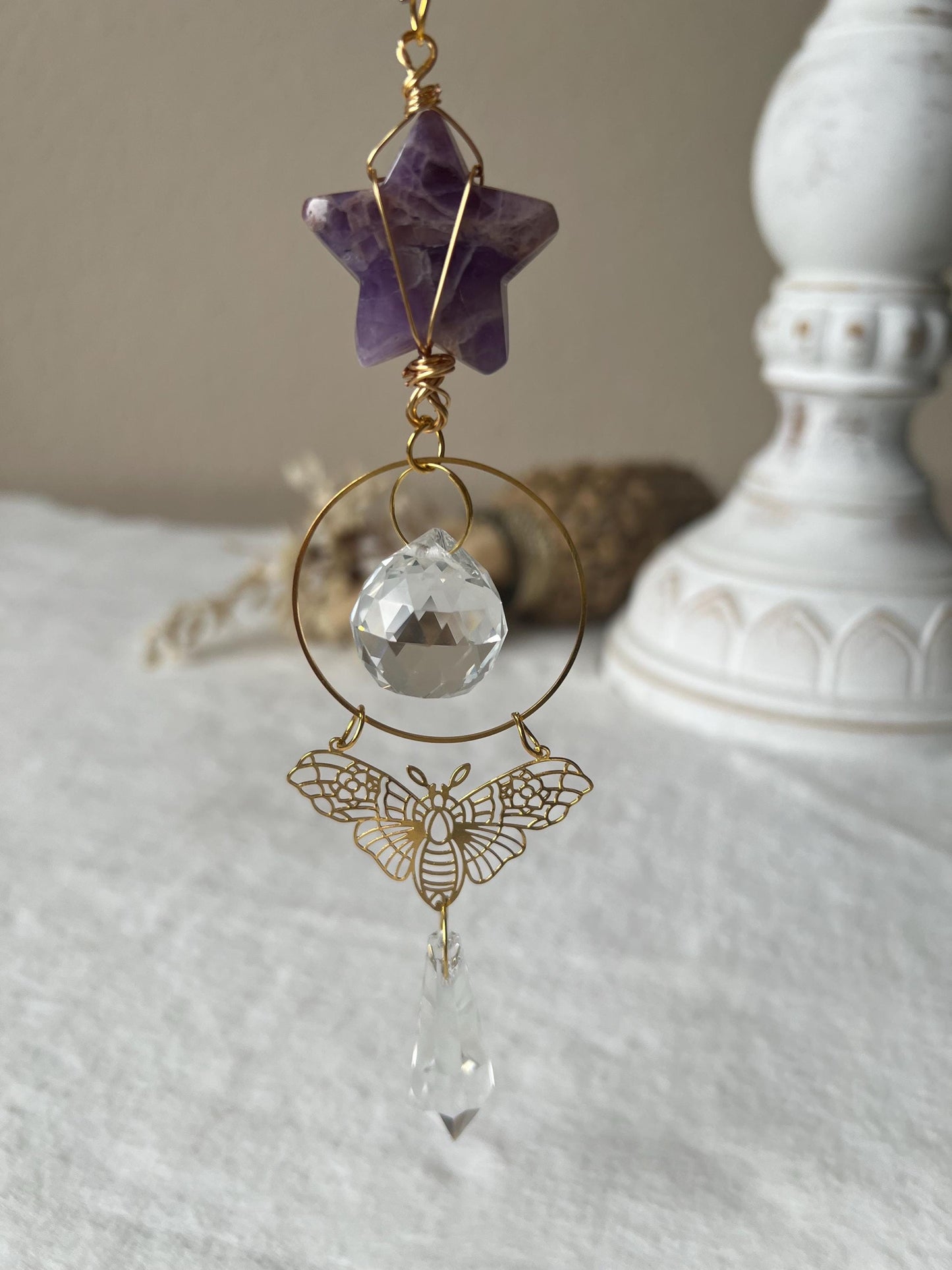 Suncatcher Obsidian,Aventurin,Amethyst,Rosenquarz,roter Jaspis und Opalit