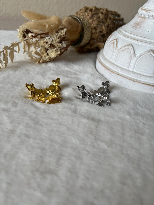 Kugelhalter Frösche gold und silber