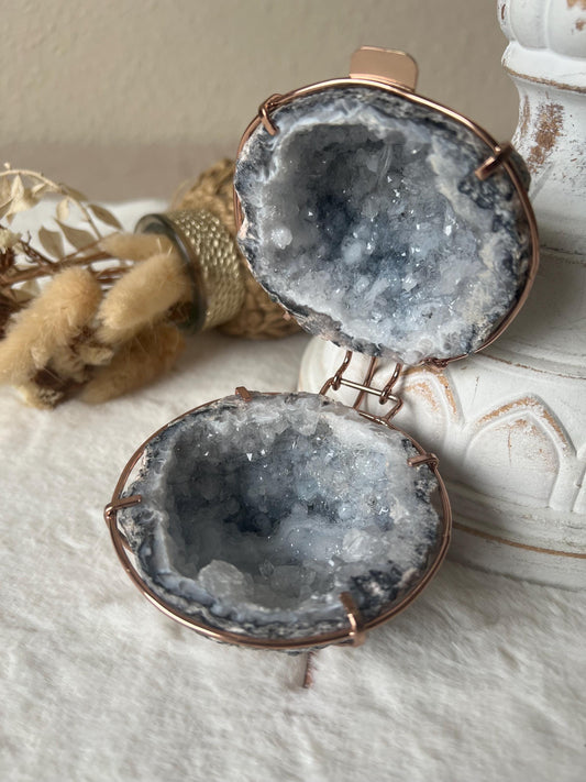 Schmuck Geode Calcit Roségold Heiratsantrag