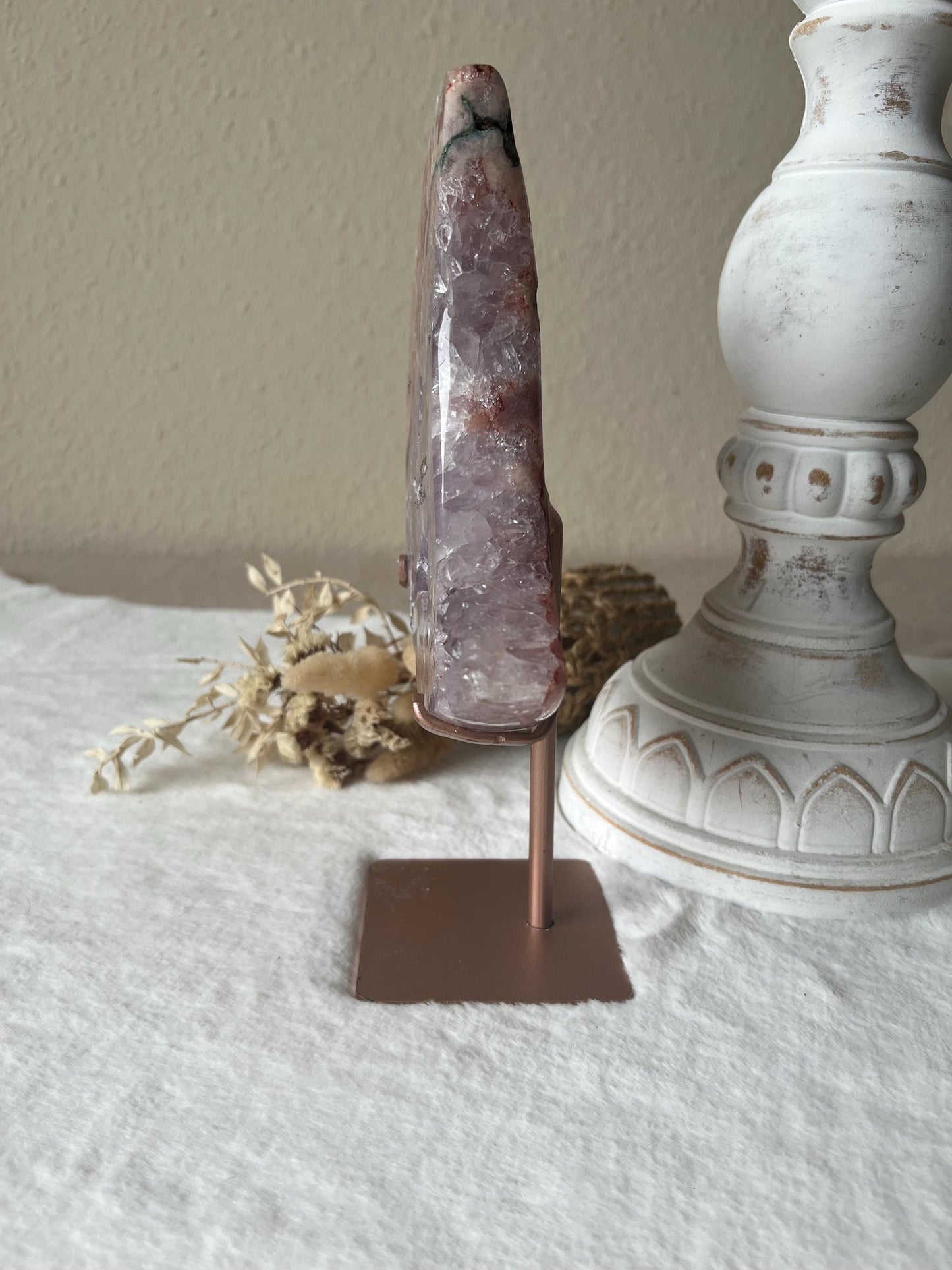 Amethyst - Pink Amethyst Mond auf Halter Roségold