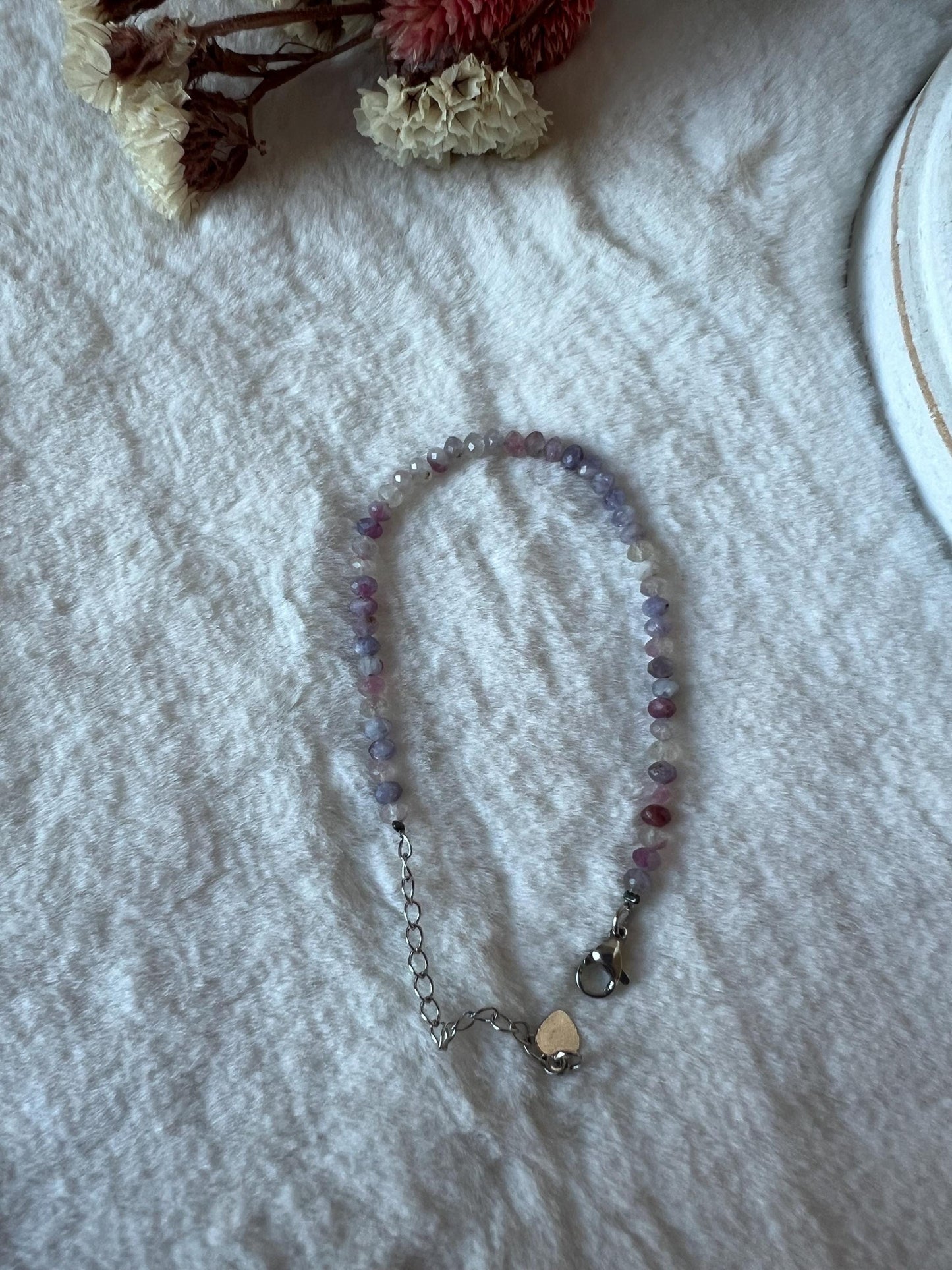 Unicorn Stone Armband größenverstellbar silberfarben