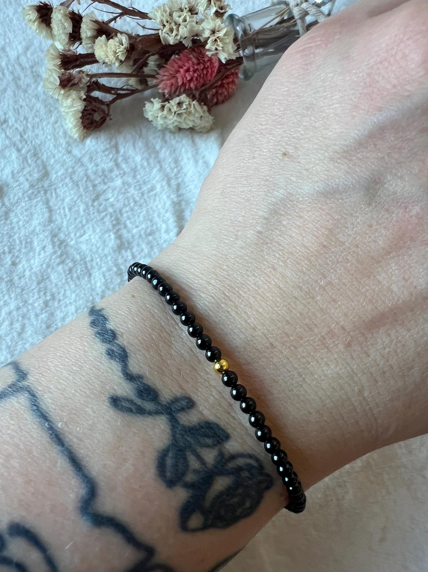 Turmalin Armband goldfarben grössenverstellbar