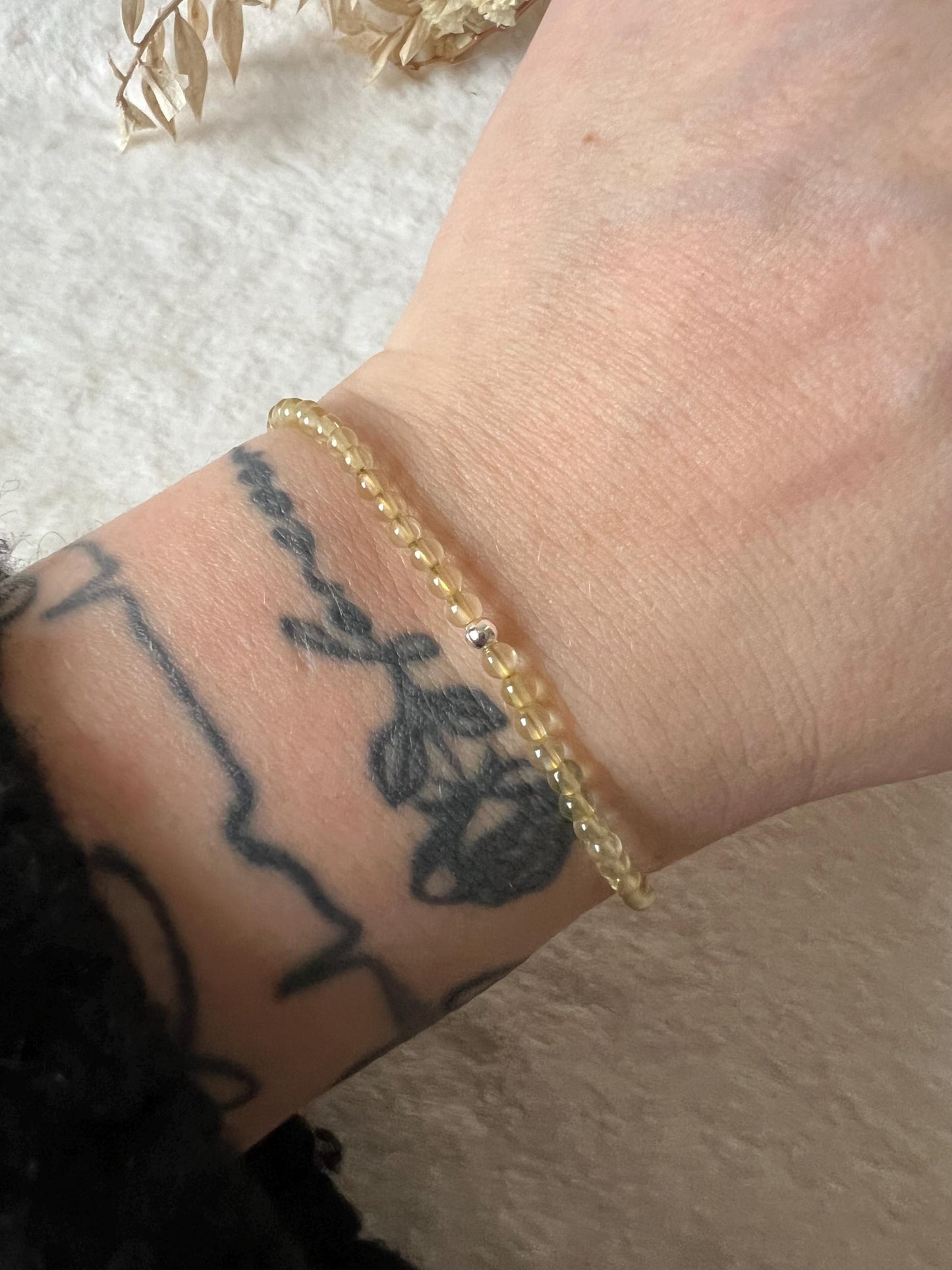 Citrin Armband silberfarben grössenverstellbar