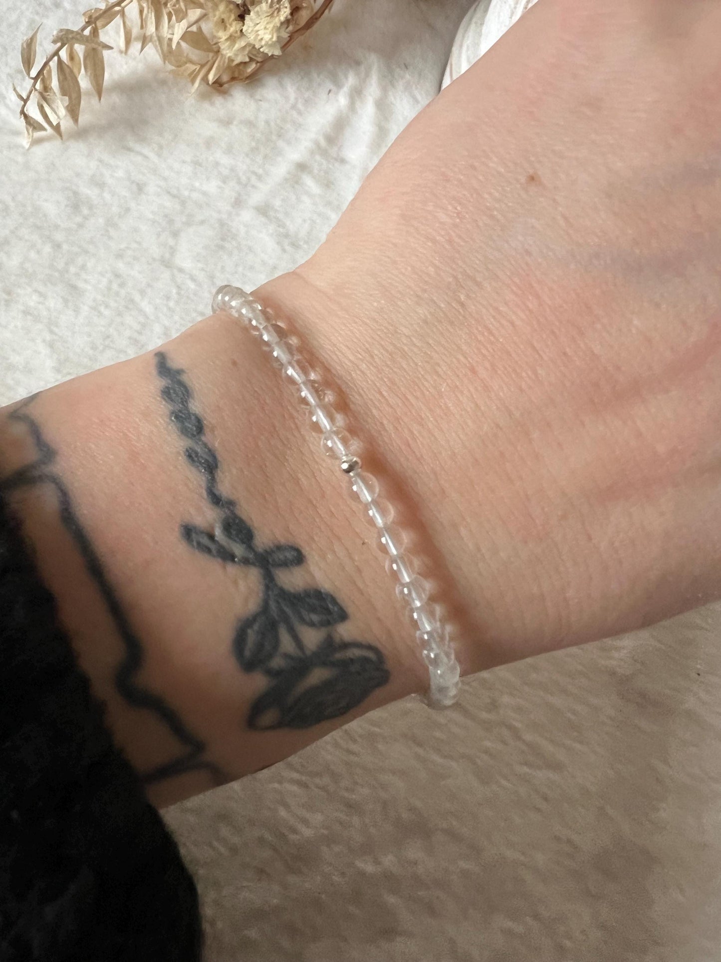 Bergkristall Armband silberfarben grössenverstellbar