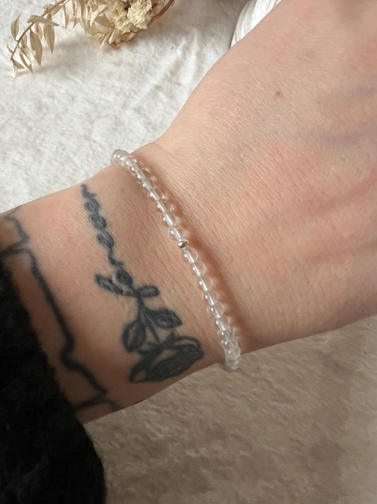 Bergkristall Armband silberfarben grössenverstellbar