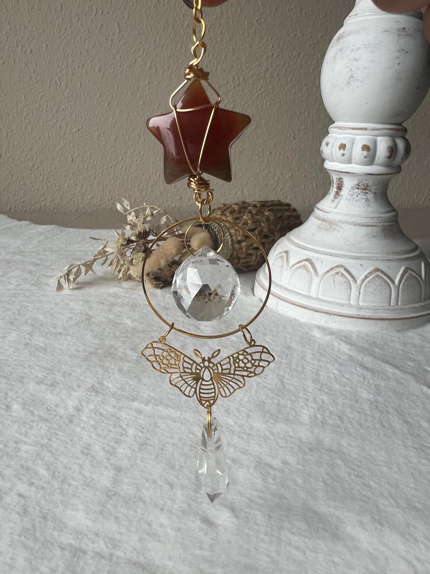 Suncatcher Obsidian,Aventurin,Amethyst,Rosenquarz,roter Jaspis und Opalit