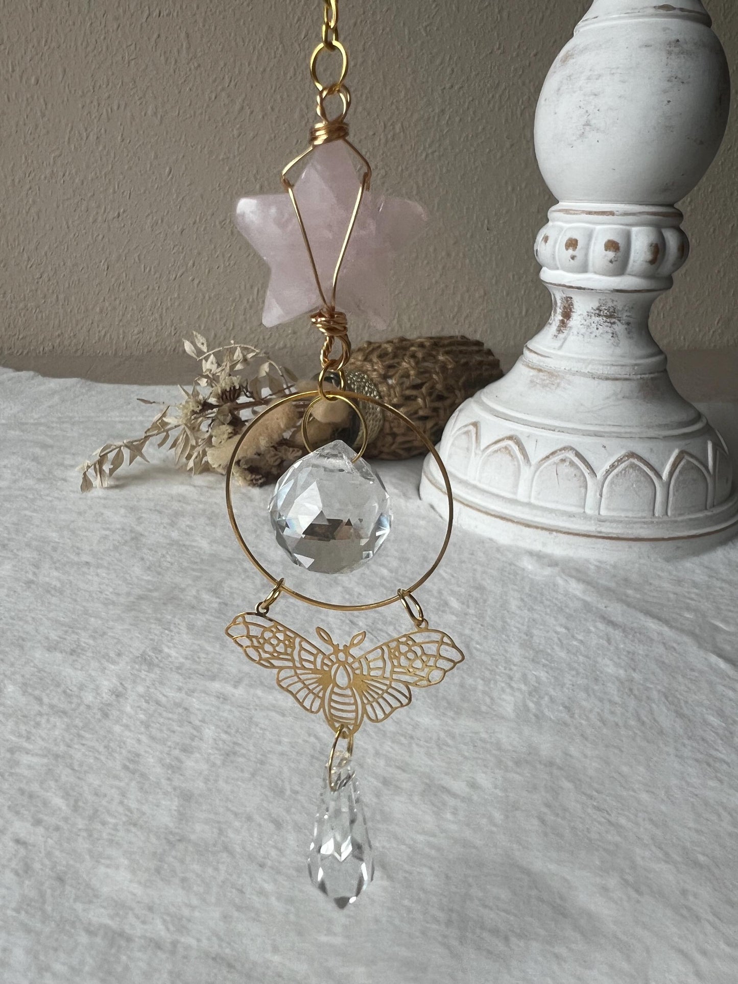 Suncatcher Obsidian,Aventurin,Amethyst,Rosenquarz,roter Jaspis und Opalit