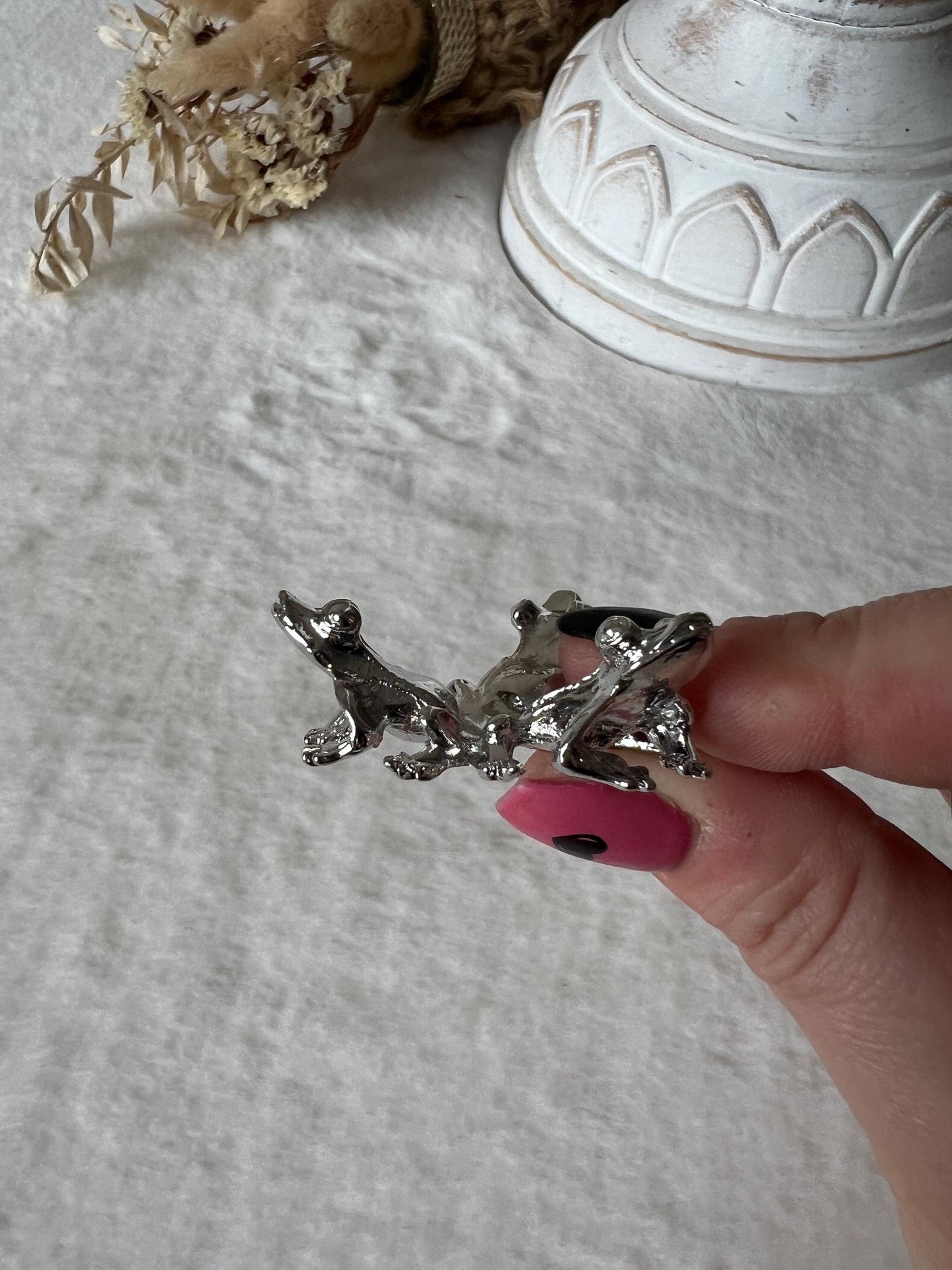 Kugelhalter Frösche gold und silber