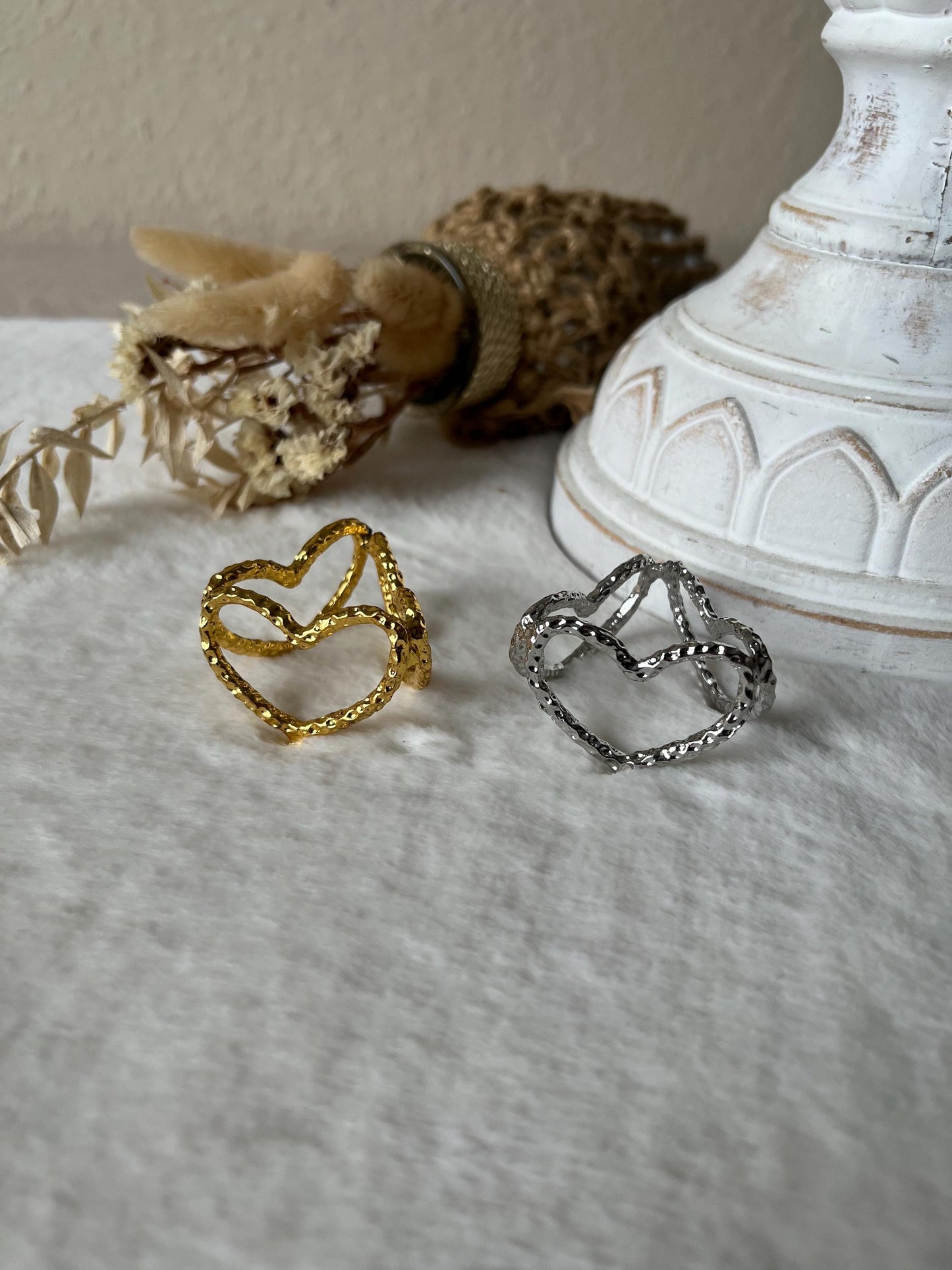 Kugelhalter Herzen silber und gold