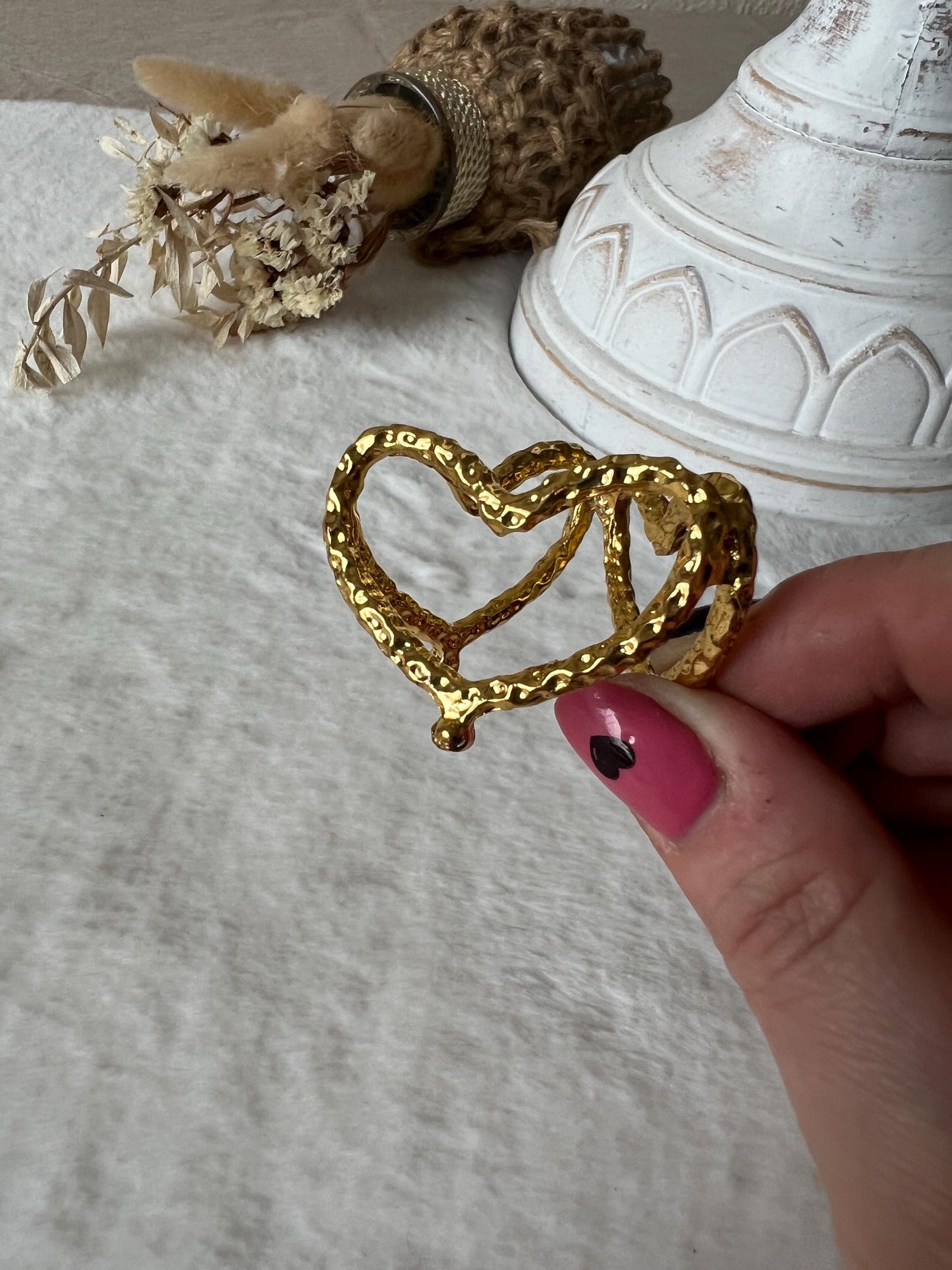 Kugelhalter Herzen silber und gold