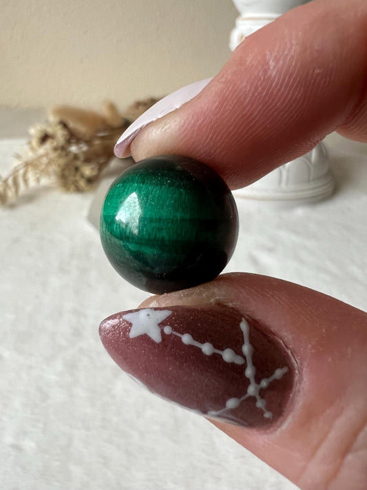 Cateye Malachit mini Kugeln selten