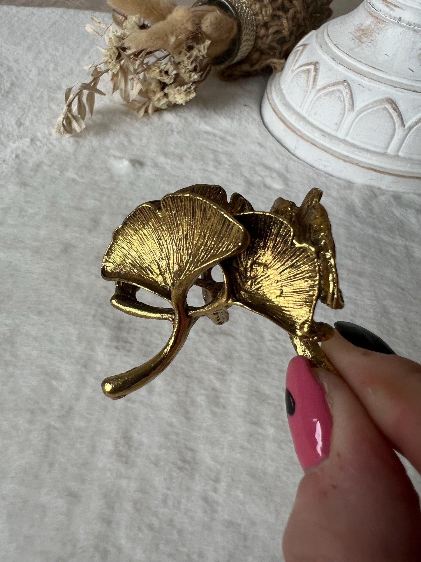 Ginkoblatt Kugelhalter silber,gold und rosegold