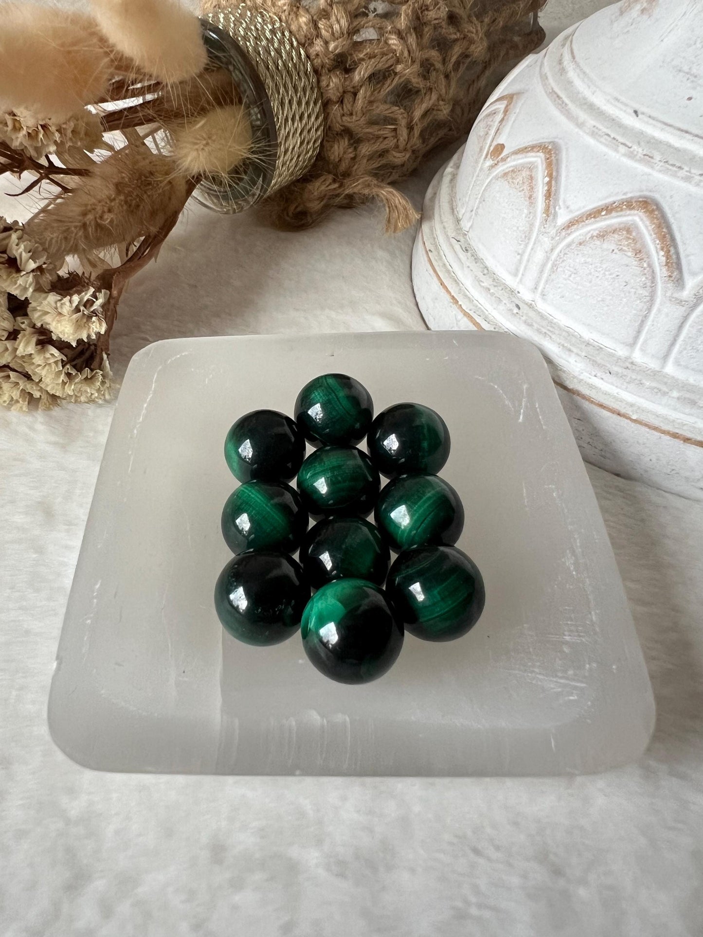 Cateye Malachit mini Kugeln selten