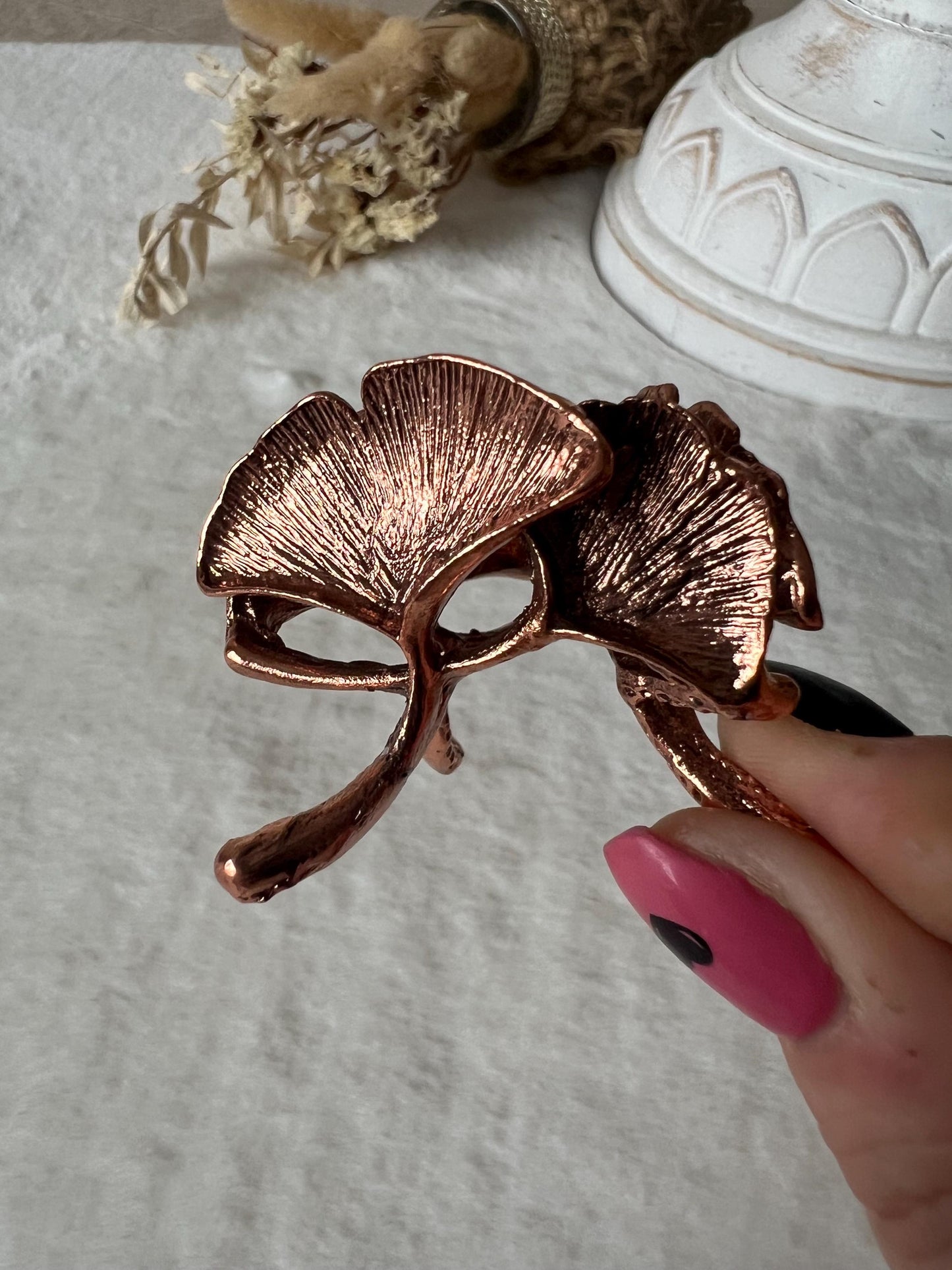 Ginkoblatt Kugelhalter silber,gold und rosegold