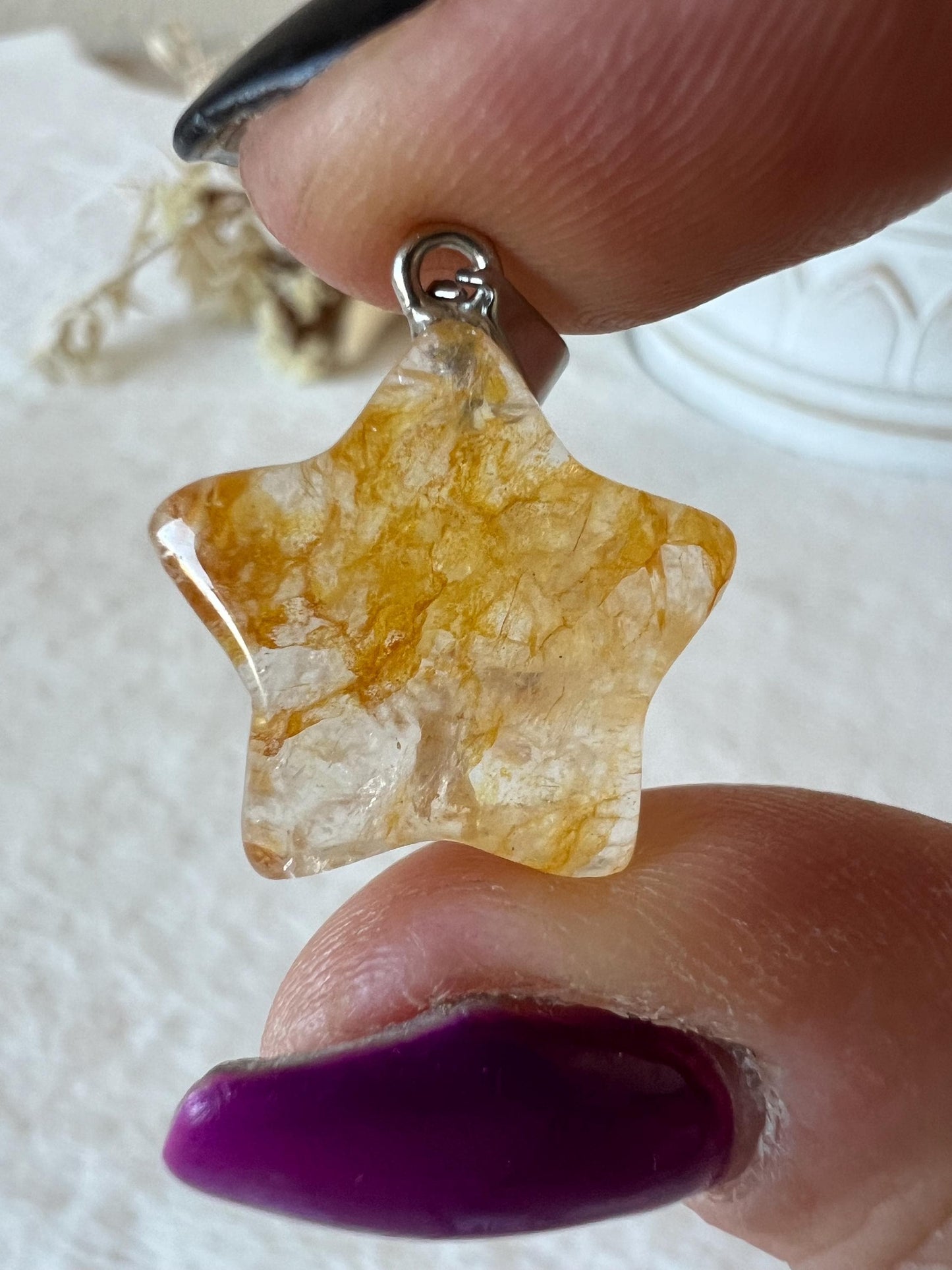Golden Healer Stern und Mond Kettenanhänger Kupfer Öse